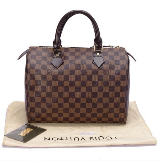 Replica Louis Vuitton Speedy 30 Damier Ebene Canvas N41531 Fake Louis Vuitton Speedy 30 Damier Ebene Canvas N41531 Replica