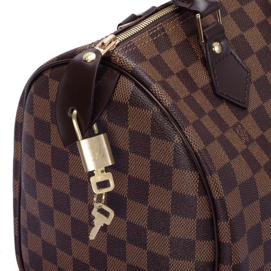 Replica Louis Vuitton Speedy 30 Damier Ebene Canvas N41531 Fake Louis Vuitton Speedy 30 Damier Ebene Canvas N41531 Replica