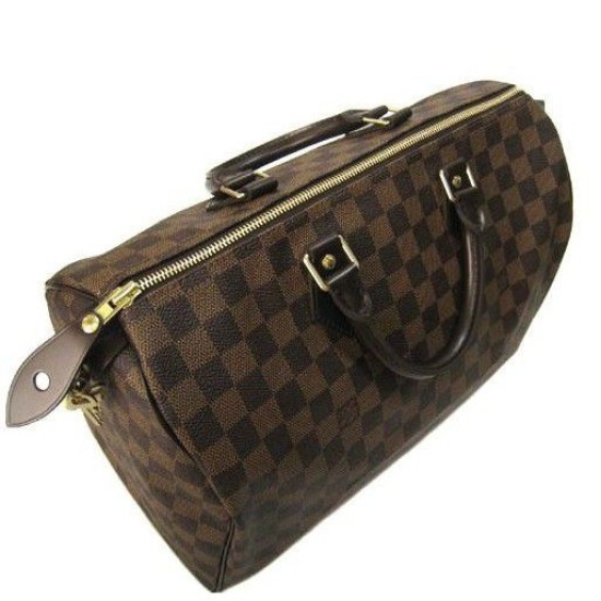 Fake Louis Vuitton Speedy 35 Damier Ebene Canvas N41523 Replica Replica Louis Vuitton Speedy 35 Damier Ebene Canvas N41523