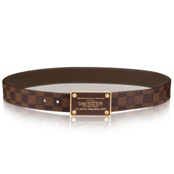 Fake Louis Vuitton  Inventeur Damier Ebene Canvas Reversible Belt M9677Q Replica