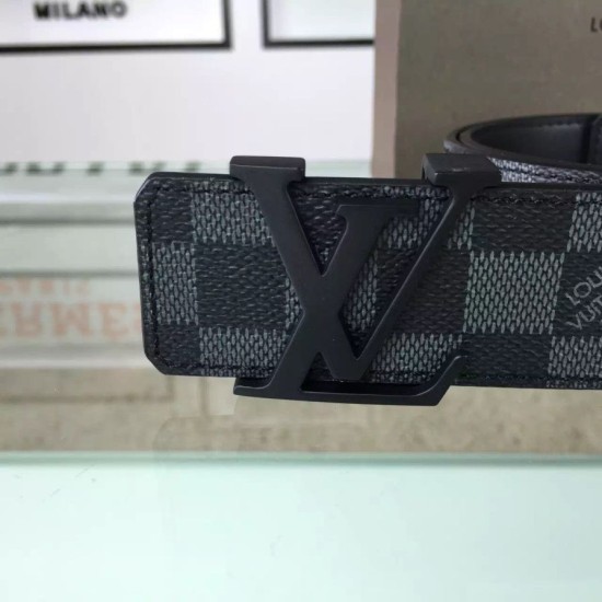 Replica Louis Vuitton  Initiales Damier Graphite Belt M9808S
