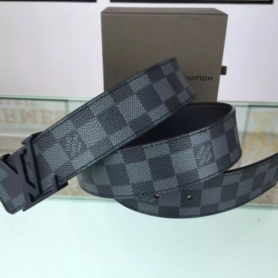 Replica Louis Vuitton  Initiales Damier Graphite Belt M9808S