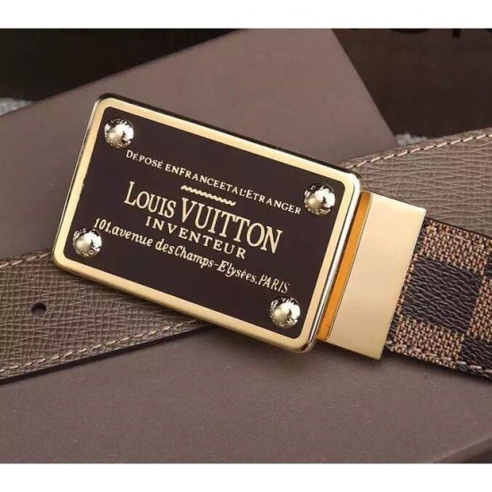 Fake Louis Vuitton Inventeur Damier Ebene Canvas Reversible Belt M9677Q Replica Fake Louis Vuitton Inventeur Damier Ebene Canvas Reversible Belt M9677Q Replica