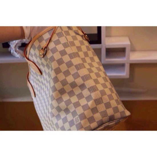 Fake Louis Vuitton Neverfull MM Damier Azur Canvas N51107 Replica Replica Louis Vuitton Neverfull MM Damier Azur Canvas N51107