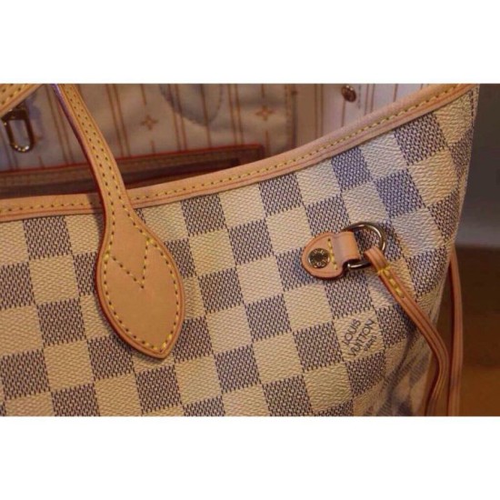 Fake Louis Vuitton Neverfull MM Damier Azur Canvas N51107 Replica Replica Louis Vuitton Neverfull MM Damier Azur Canvas N51107