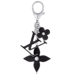 Replica Louis Vuitton  Black Fleur d'Epi Bag Charm M65084