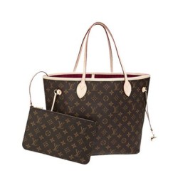 Fake Louis Vuitton  Neverfull MM Monogram Canvas M40996 Fuchsia Replica