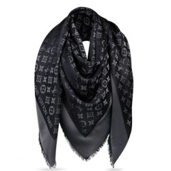 Replica Louis Vuitton  Black Monogram Shine Shawl M72252