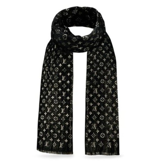 Replica Louis Vuitton  Black Monogram So Glitter Stole M73938