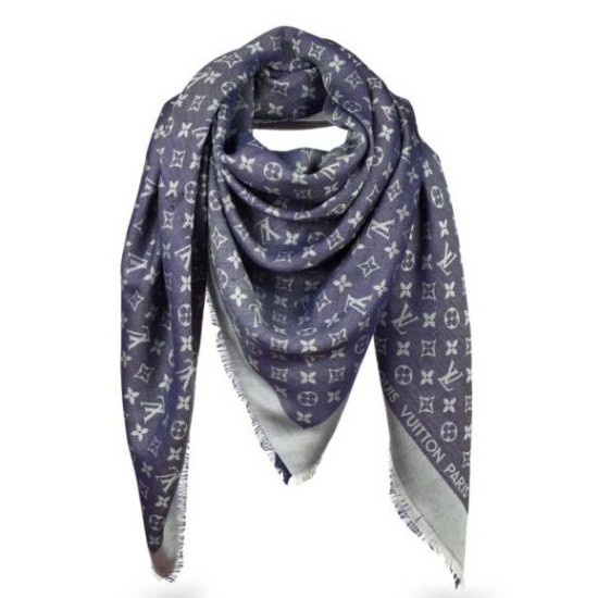 Replica Louis Vuitton Blue Monogram Denim Shawl M71376 Fake Louis Vuitton Blue Monogram Denim Shawl M71376 Replica