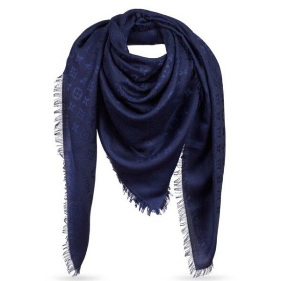Fake Louis Vuitton Blue Monogram Shawl M72412 Replica Replica Louis Vuitton Blue Monogram Shawl M72412