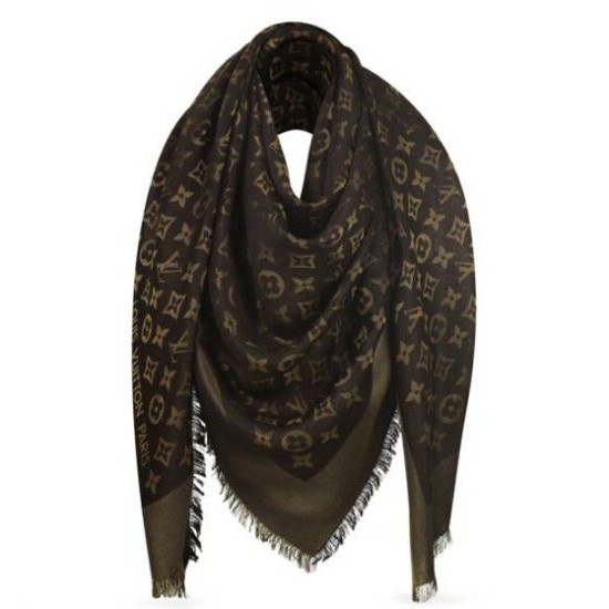 Replica Louis Vuitton  Brown Monogram Shine Shawl M71380