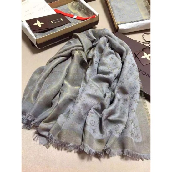 Replica Louis Vuitton  Beige Monogram Shine Shawl M75121