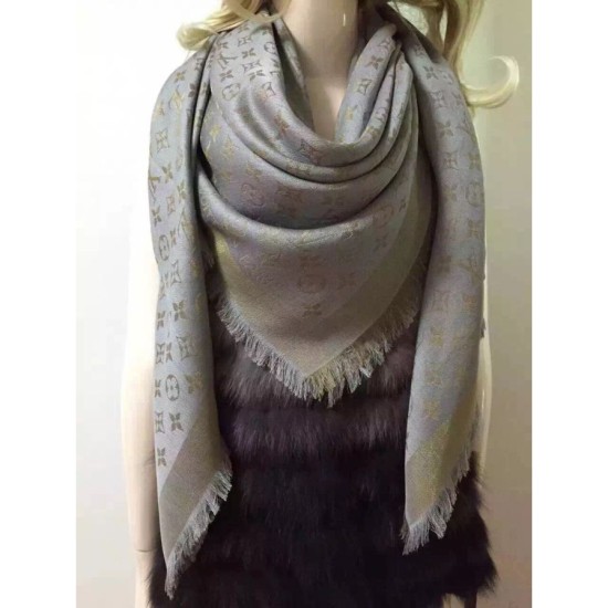 Replica Louis Vuitton  Beige Monogram Shine Shawl M75121