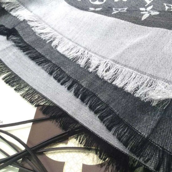 Replica Louis Vuitton Black Monogram Denim Shawl M71378 Replica Louis Vuitton Black Monogram Denim Shawl M71378
