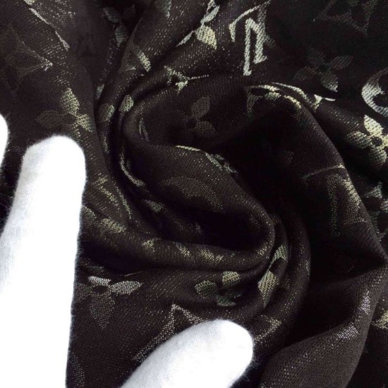 Replica Louis Vuitton  Black Monogram Shine Shawl M72252