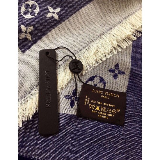 Replica Louis Vuitton Blue Monogram Denim Shawl M71376 Fake Louis Vuitton Blue Monogram Denim Shawl M71376 Replica