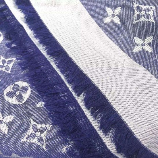 Replica Louis Vuitton Blue Monogram Denim Shawl M71376 Fake Louis Vuitton Blue Monogram Denim Shawl M71376 Replica