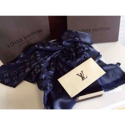 Fake Louis Vuitton Blue Monogram Shawl M72412 Replica Replica Louis Vuitton Blue Monogram Shawl M72412