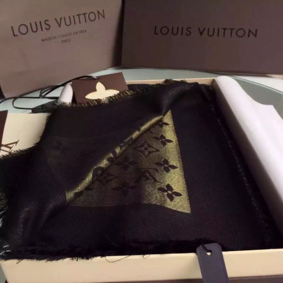 Replica Louis Vuitton  Brown Monogram Shine Shawl M71380