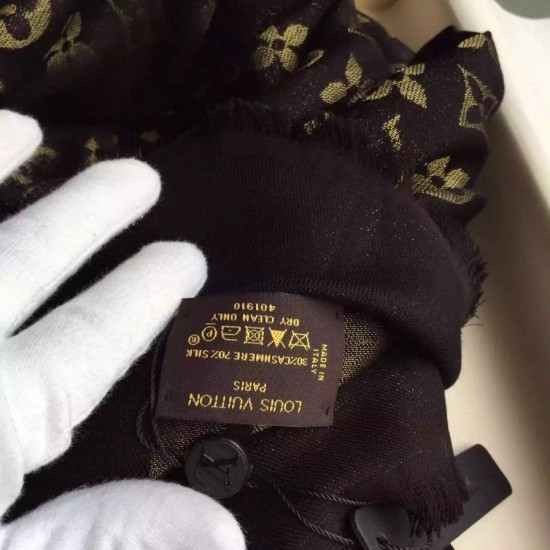 Replica Louis Vuitton  Brown Monogram Shine Shawl M71380