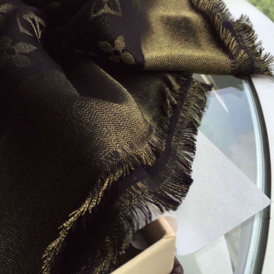 Replica Louis Vuitton  Brown Monogram Shine Shawl M71380