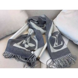 Replica Louis Vuitton Grey Cardiff Scarf M74205 Fake Louis Vuitton Grey Cardiff Scarf M74205 Replica