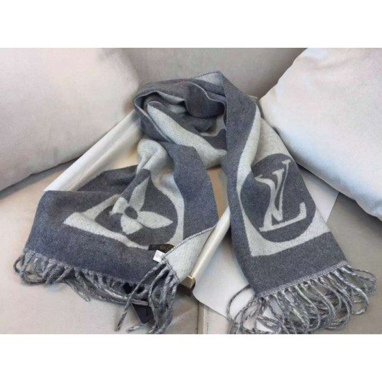 Fake Louis Vuitton  Grey Cardiff Scarf M74205 Replica