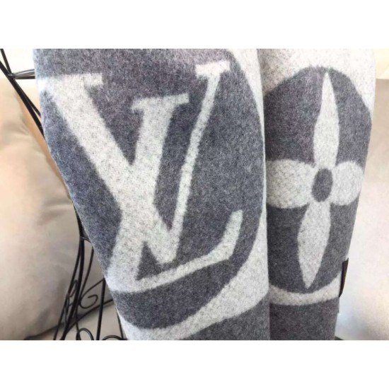 Fake Louis Vuitton  Grey Cardiff Scarf M74205 Replica
