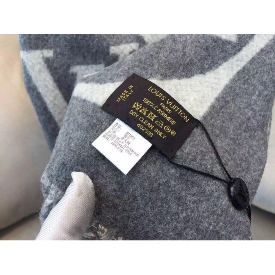 Fake Louis Vuitton  Grey Cardiff Scarf M74205 Replica