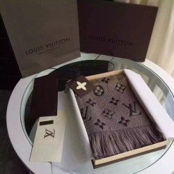 Replica Louis Vuitton  Grey Logomania Scarf M72242