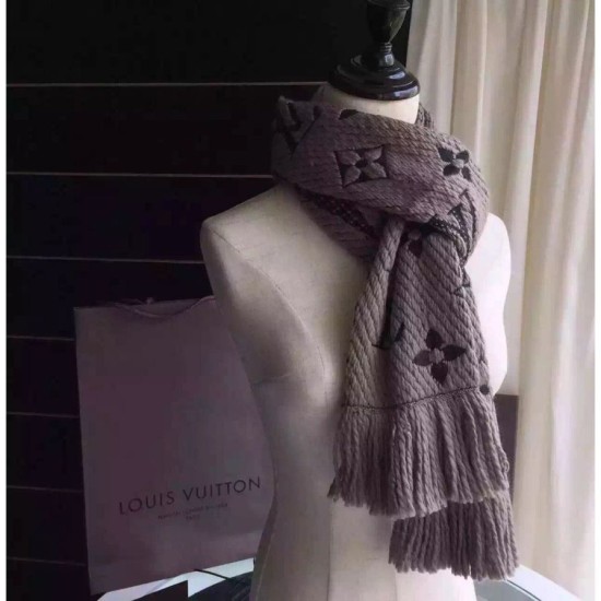 Fake Louis Vuitton Grey Logomania Scarf M72242 Replica Replica Louis Vuitton Grey Logomania Scarf M72242