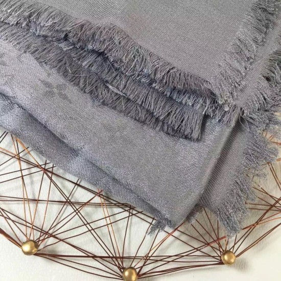 Replica Louis Vuitton  Grey Monogram Shine Shawl M75120