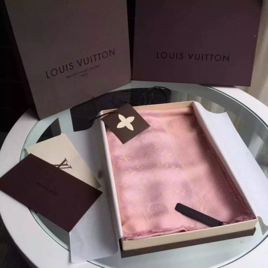 Replica Louis Vuitton  Peach Monogram Shine Shawl M75086