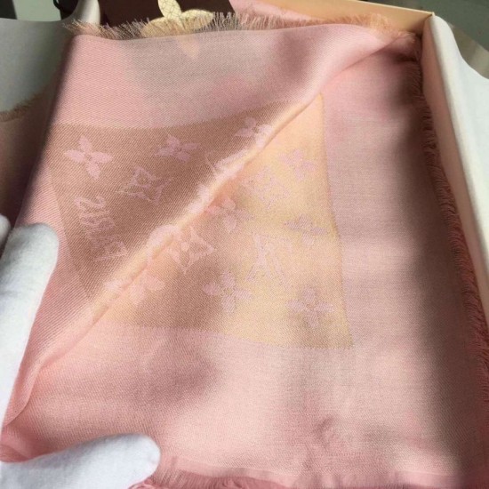 Replica Louis Vuitton  Peach Monogram Shine Shawl M75086