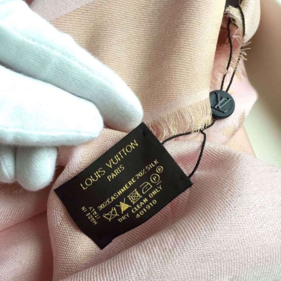 Replica Louis Vuitton  Peach Monogram Shine Shawl M75086