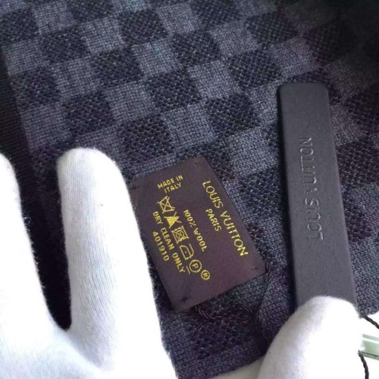 Replica Louis Vuitton  Petit Damier Graphite Scarf NM M74200