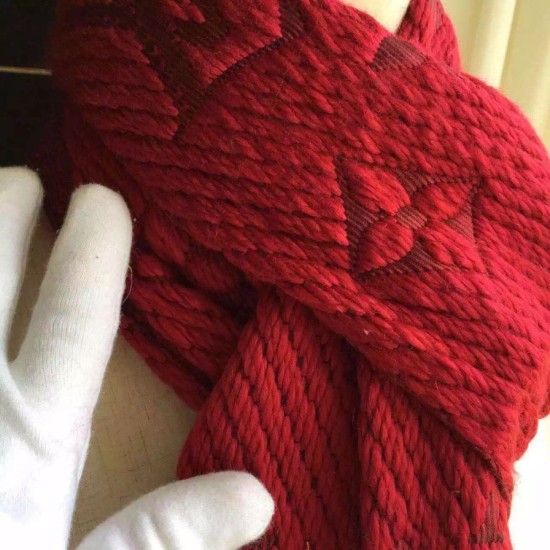 Replica Louis Vuitton Ruby Logomania Scarf M72432 Replica Louis Vuitton Ruby Logomania Scarf M72432