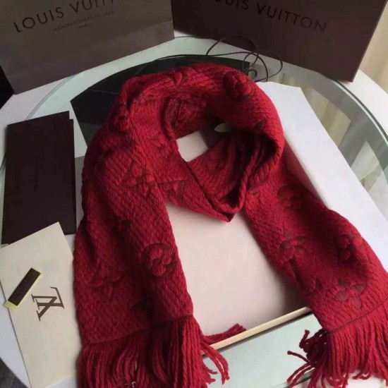 Replica Louis Vuitton Ruby Logomania Scarf M72432 Replica Louis Vuitton Ruby Logomania Scarf M72432
