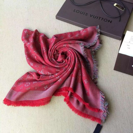 Fake Louis Vuitton Ruby Monogram Rainbow Shawl M75748 Replica Replica Louis Vuitton Ruby Monogram Rainbow Shawl M75748