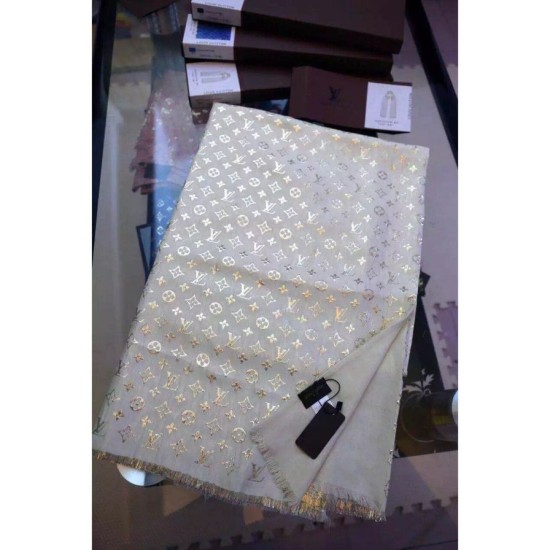 Fake Louis Vuitton  White Monogram So Glitter Stole M73939 Replica