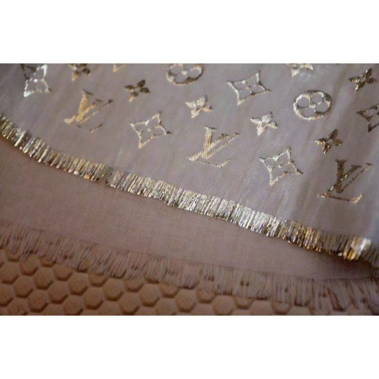 Fake Louis Vuitton  White Monogram So Glitter Stole M73939 Replica