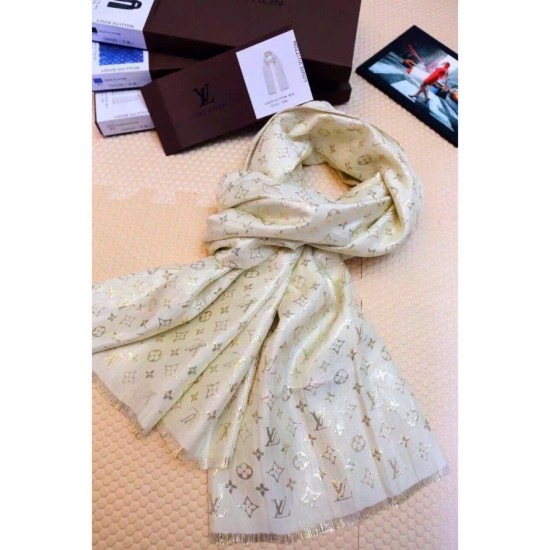 Fake Louis Vuitton  White Monogram So Glitter Stole M73939 Replica
