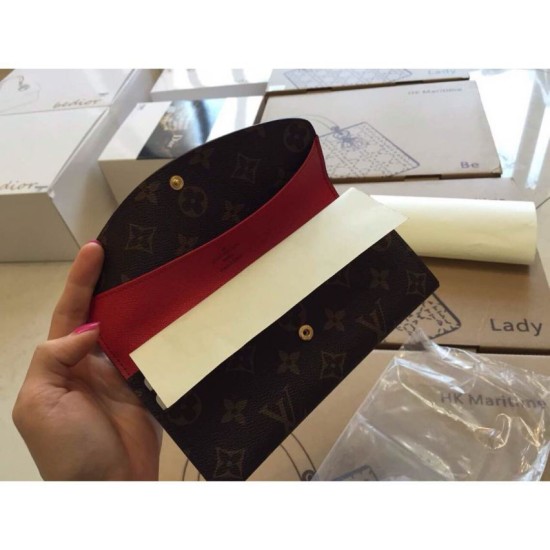 Replica Louis Vuitton Emilie Wallet Monogram Canvas M60136 Red Fake Louis Vuitton Emilie Wallet Monogram Canvas M60136 Red Replica