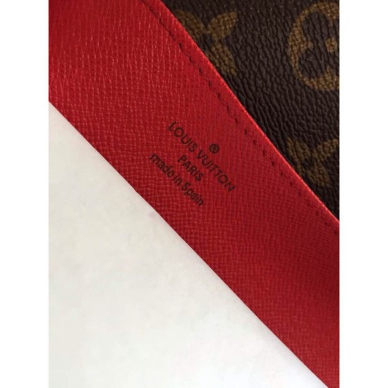 Replica Louis Vuitton Emilie Wallet Monogram Canvas M60136 Red Fake Louis Vuitton Emilie Wallet Monogram Canvas M60136 Red Replica