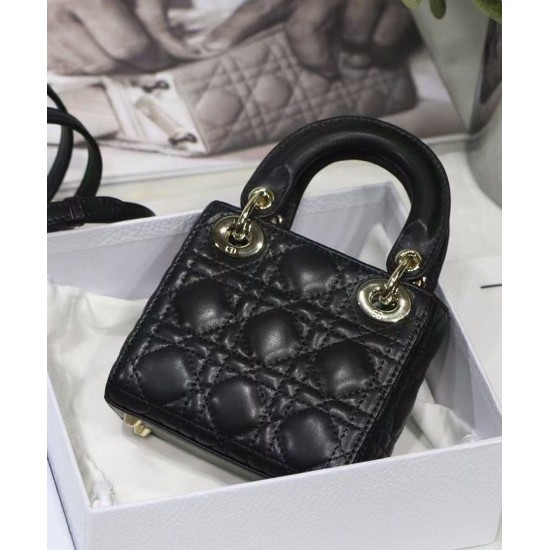Replica Christian Dior Micro Lady Dior Bag Black Replica Christian Dior Micro Lady Dior Bag Black