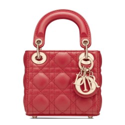 Fake Christian Dior Micro Lady Dior Bag Red Replica
