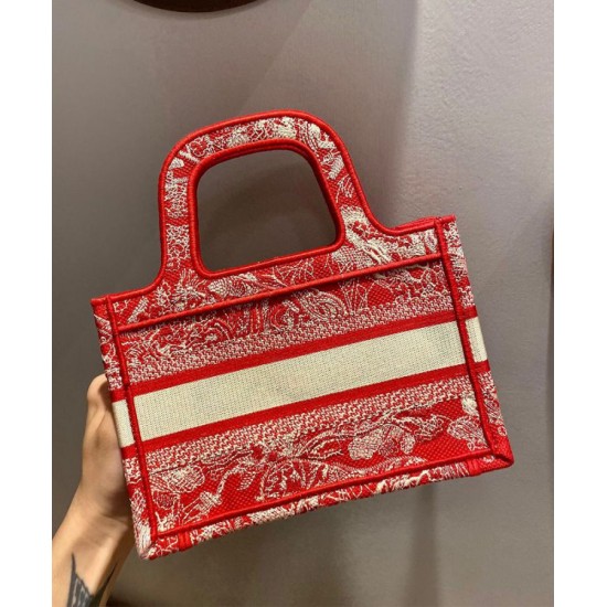 Replica Christian Dior Mini Dior Book Tote Red Fake Christian Dior Mini Dior Book Tote Red Replica