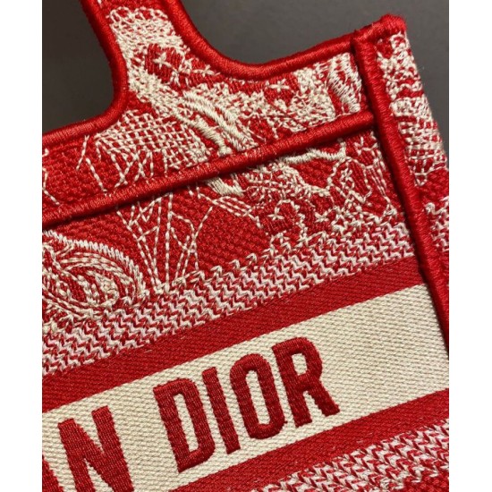 Replica Christian Dior Mini Dior Book Tote Red Fake Christian Dior Mini Dior Book Tote Red Replica