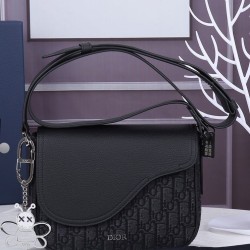 Replica Christian Dior Mini Saddle Messenger Bag Black